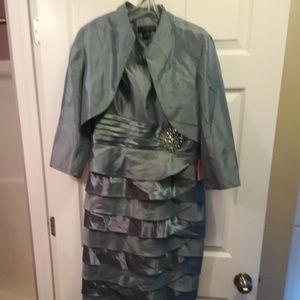 Blue Gray Gown with Bolero Size 10